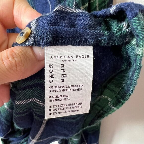 American Eagle ahh mazingly soft plaid button up top women’s XL - Picture 5 of 8